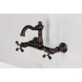 thumbnail image 3 of Kingston Brass KS3255AX Vintage Double-Handle Wall-Mount Bridge Kitchen Faucet, Oil Rubbed Bronze, 3 of 7