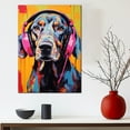 thumbnail image 3 of American Leopard Hound Wall Art - Funny Dog Canvas Canvas for Kids' Room 11x17inch - Colorful Puppy with Earphone Pictures Framed Ready to Hang, 3 of 4