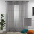 thumbnail image 2 of 3S Brother's Grey Linen Look Extra Long Set of 2 Panels Sheer Curtains Rod Pocket & Back Tab Home Décor Window Custom Made Drapes 10-30 Ft. Long -Made in Turkey Each Panel (100"W x 84"L), 2 of 6