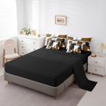 thumbnail image 3 of YST Orange Leopard Print Comforter Set With Sheets 7 Piece Queen Black Grey Abstract Geometric Bedding Set Safari Cheetah Grids Bed In A Bag For Kids Adults Wildlife Animal Check Bed Set, 3 of 5