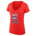 thumbnail image 2 of Women's G-III 4Her by Carl Banks Red Montreal Canadiens Super-Slim Fit Lightweight Team Logo Graphic V-Neck T-Shirt, 2 of 3