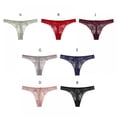 thumbnail image 2 of 1/7Pcs/Lot Sexy Lace Thong Low Waist Lace Transparent Panties Women Hollow out Breathable G String Briefs Bow Underwear Lingerie, 2 of 3