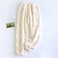 thumbnail image 2 of Tnhcen Women's Flannel Pajama Pants Winter Fleece Sleepwear Plush Thermal Lounge Pants Elastic Waist Loungewear Cozy Home Wear M-XL Beige, 2 of 3