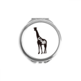 thumbnail image 1 of Miroir Compact Main Animal Noir et Blanc Girafe Rond Portable de Poche en Verre, 1 of 3