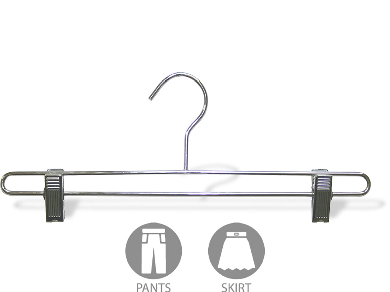Chrome Harbour Housewares Metal Non-Slip Trouser Hangers with Clips Pack of 50 
