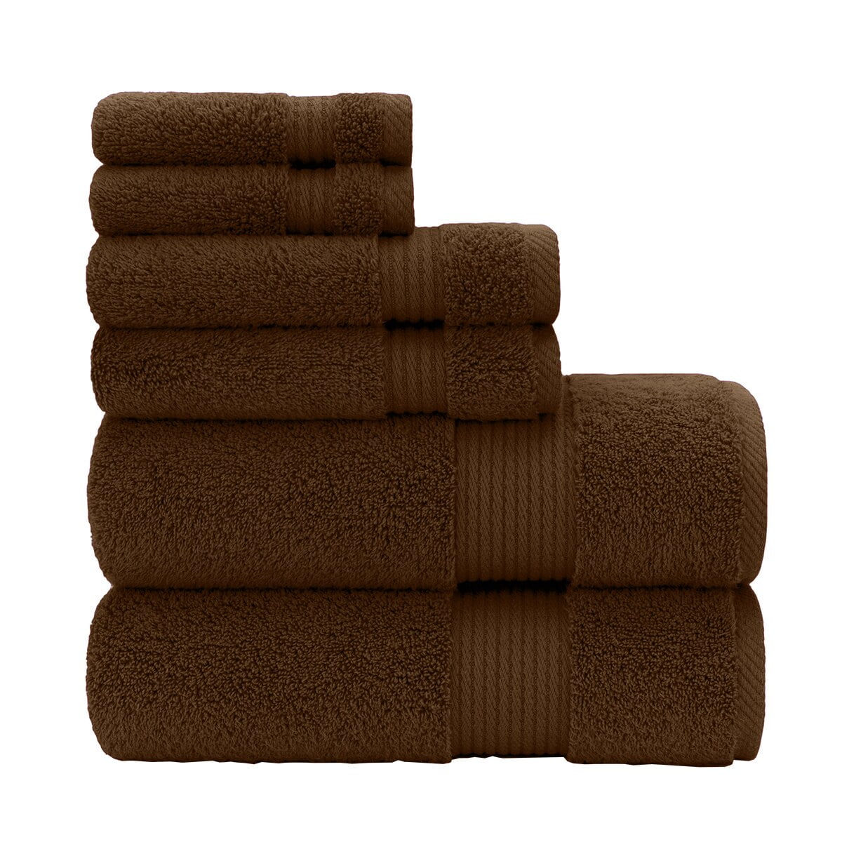 Luxury 100 Plush Cotton 6Piece Towel Sets by Royal Tradition