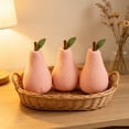 thumbnail image 5 of 3 Pack Vintage Fabric Pear Decor Set, Stuffed Artificial Fruit Ornament, Soft Faux Fruit Figurine for Table Tray Shelf Centerpiece, Rustic Home Styling Decor for Kitchen Dining Living Room, 5 of 6