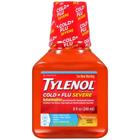 TYLENOL froide + grippe Réchauffement sévère miel citron liquide, 8 Oz.