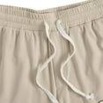 thumbnail image 6 of Mens Cargo Shorts Letter Graphic Track Shorts Drawstring Waist Summer Workout Shorts Khaki M, 6 of 6