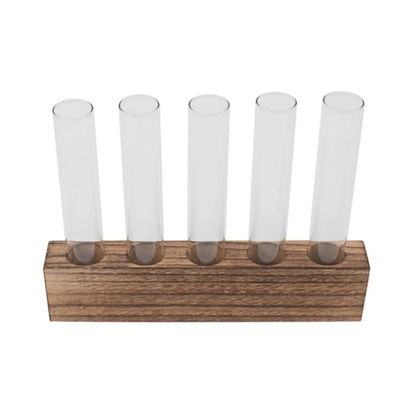 Glass Plant Propagation Station With Wooden Stand Desktop Plant Terrarium Home Decor