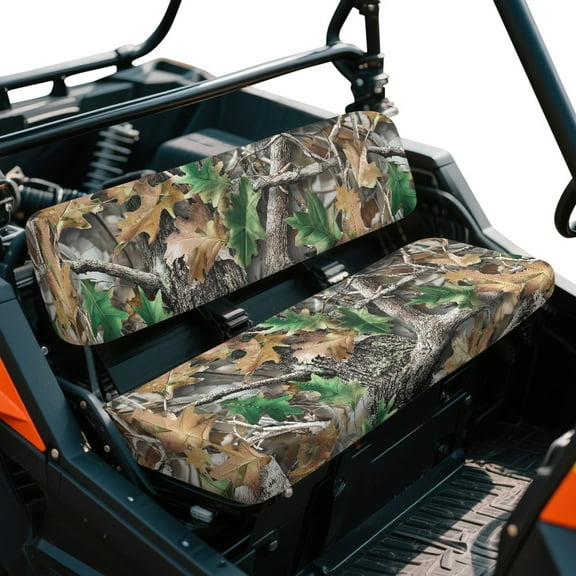 Jeiento UTV Seat Covers Soft Breathable Mule Bench Seat Cover UTV Accessories Fit for 2009-2024 4000 4010/2001-2018 3000 3010, Camouflage Hunting Woodland Forest Tree Print