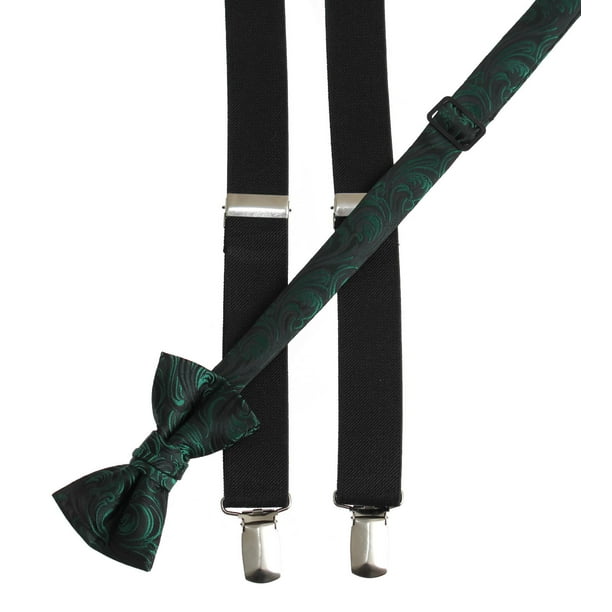 Tuxgear Kids Black Suspender and Imperial Paisley Bow Tie Sets 12