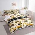 thumbnail image 3 of Homewish Yellow Excavatoe Vehicle 7 Pieces Bedding Comforter Set,Equipment Truck Full Bedding Set,Yellow Beige Fitted Sheet Flat Sheet For Boys Teens,Super Cozy Room Decor, 3 of 8