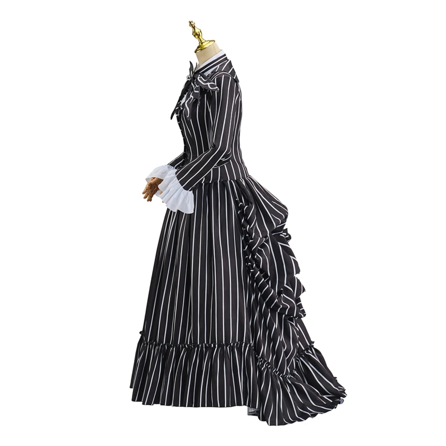 Women Gothic Steampunk Black Striped Rococo Dress Skellington Costume -  Walmart.com