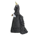 thumbnail image 3 of Women Gothic Steampunk Black Striped Rococo Dress Skellington Costume, 3 of 11