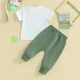 thumbnail image 3 of Bagilaanoe 2pcs Toddler Baby Boys Pants Set Short Sleeve T-Shirts Tops + Sweatpants 3M 6M 12M 18M 24M 3T Kids Casual Clothes, 3 of 7