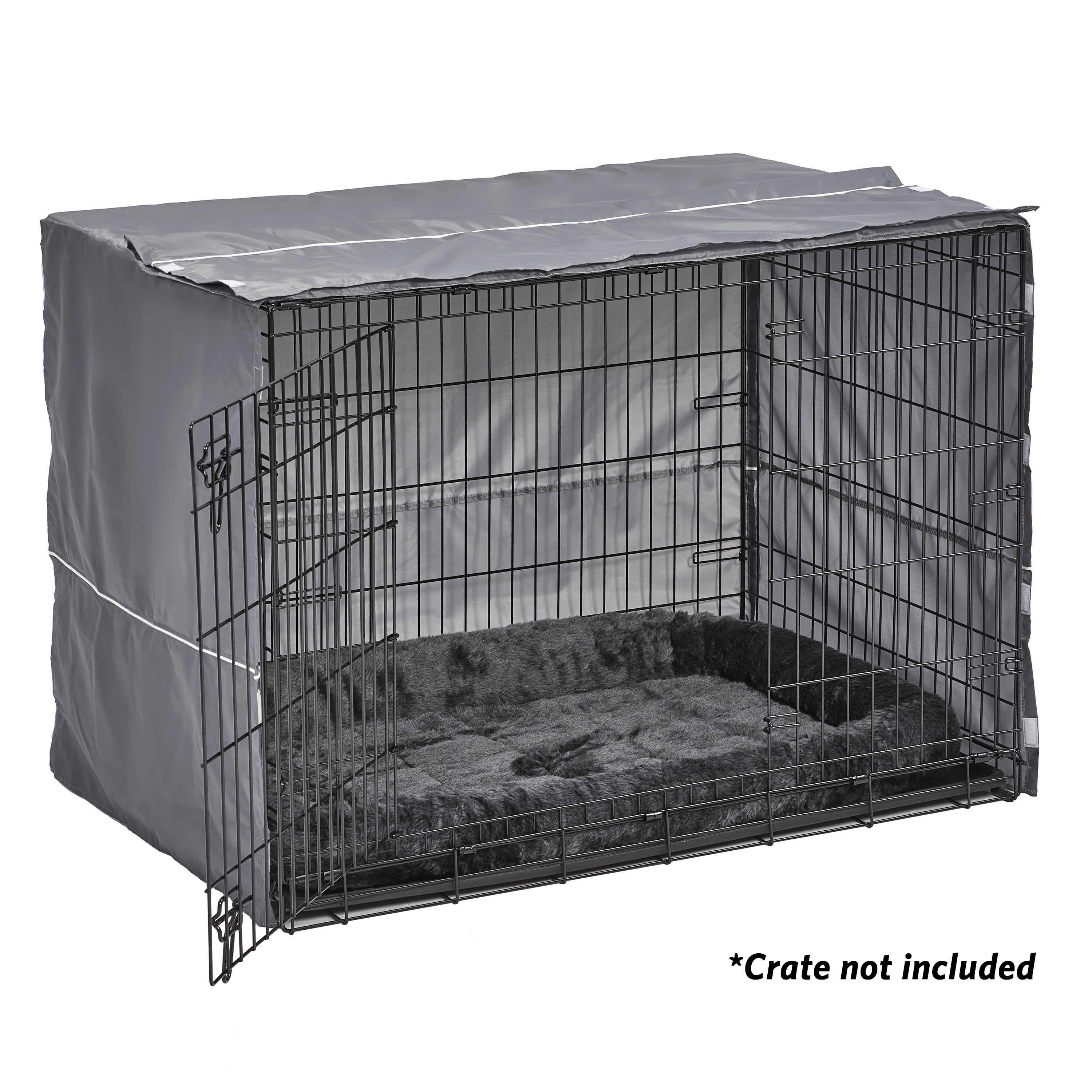 MidWest Homes for Pets New World Comfort Kit, Matching Dog Crate Cover & Bed, Fits 42’’ Crate, Gray