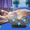 thumbnail image 4 of Car Fan Double Heads Cooling Fan Quiet USB Electric Fan 360° Rotation with 4 Wind Speeds for Car Truck SUV RV, 4 of 7
