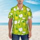 thumbnail image 2 of Balery Green Apple Camisas hawaianas de manga corta para hombre, camisas playeras de corte holgado, camisas de vacaciones con botones,XX-Large, 2 of 7