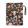 thumbnail image 2 of HELLHERO Cow Flowers Cute 1 pc Gift Zipper Bag 11.42 x 8.66 Inch Polyester Book Sleeve Cover Book Organzoer Holder with Handle Birthday Gift for Mother, 2 of 7