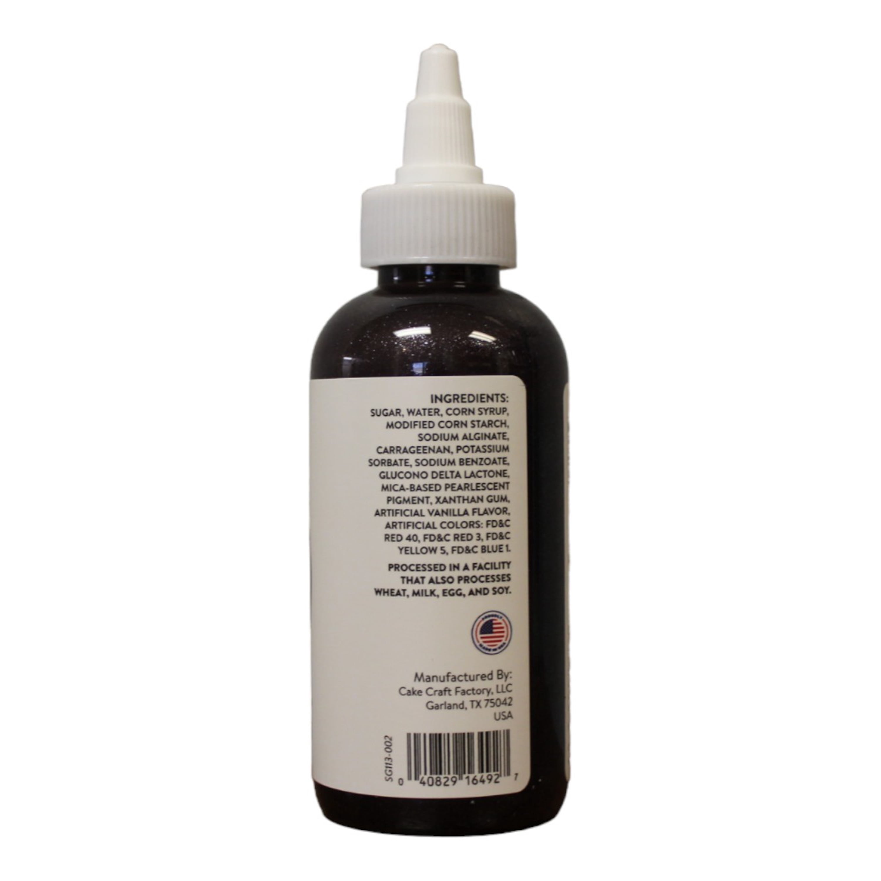 Cake Craft Black Sparkle Gel, Vanilla Flavored Icing, 5 oz. Bottle