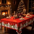 thumbnail image 2 of Christmas Tablecloth Disposable Waterproof Table Cover for Holiday Decor Christmas Party Decoration Red, 2 of 6