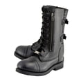 thumbnail image 6 of Milwaukee Leather Women's Graze Black Leather Lace-Up Motorcycle Boots with Zipper Pocket MBL9369 5.5, 6 of 10