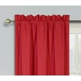 thumbnail image 2 of 1 Set R64 blackout thermal rod pocket panel solid red color treatment window 100% privacy for bedroom or any room size 35" wide X 63" length, 2 of 2