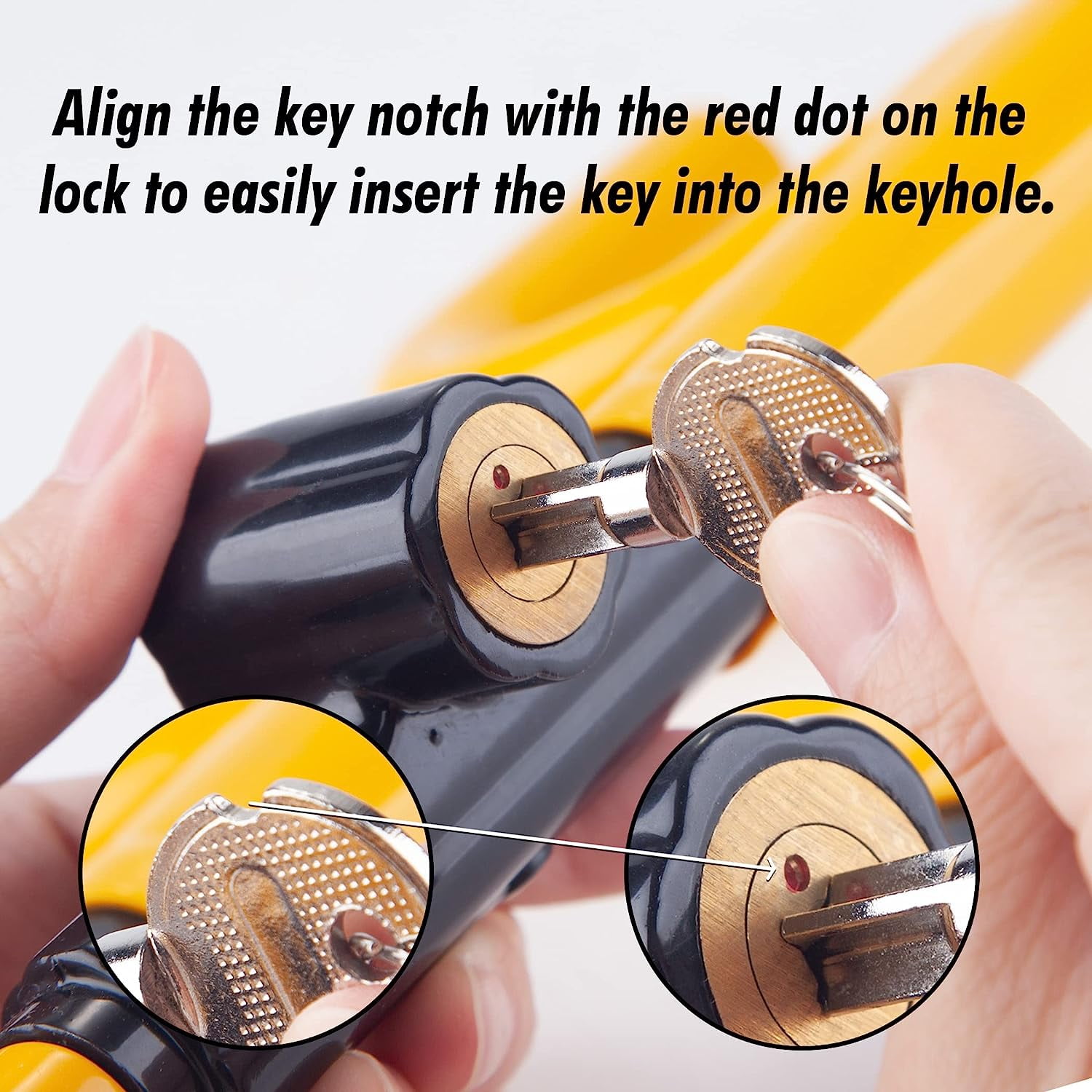 CARTMAN Vehicle Steering Wheel Lock, Adjustable Length with High Quality Great Security Black