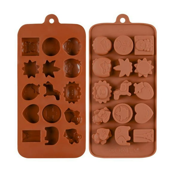HAMPPLIES Silicone Baking Moulds Food Grade Safe For Oven Freezer Dishwasher In Brown 20 X 10.5 X 1.6 Cm 1Set