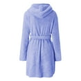 thumbnail image 4 of YanHoo Robes for Women Bathrobe Fuzzy Mid Length Bath Robe Belted Solid Color Plush Kimono Robe with Pockets Soft Winter Spa Robes, 4 of 5
