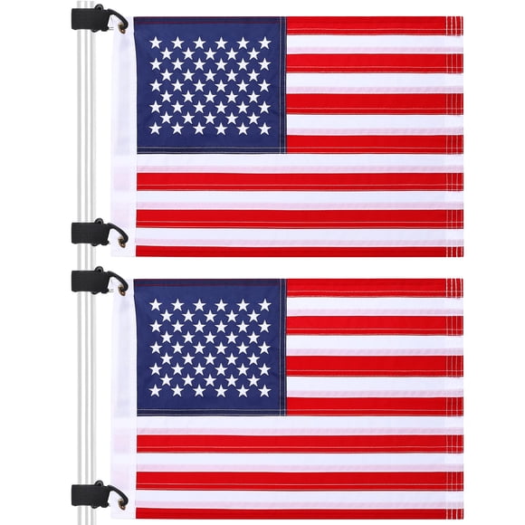Banderas para carrito de golf TOBWOLF, 2 unidades, 30 x 45 cm, bandera estadounidense