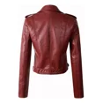 thumbnail image 3 of Mujeres De Moda Slim Chaqueta De Cuero Abrigo, 3 of 4