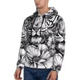 thumbnail image 3 of Wukai Tiger Butterfly Floral Art Print Men Hoodies Fleece Sweatshirts Long Sleeve Sweaters Pullover Fall Outfits Winter Clothes-Large, 3 of 7