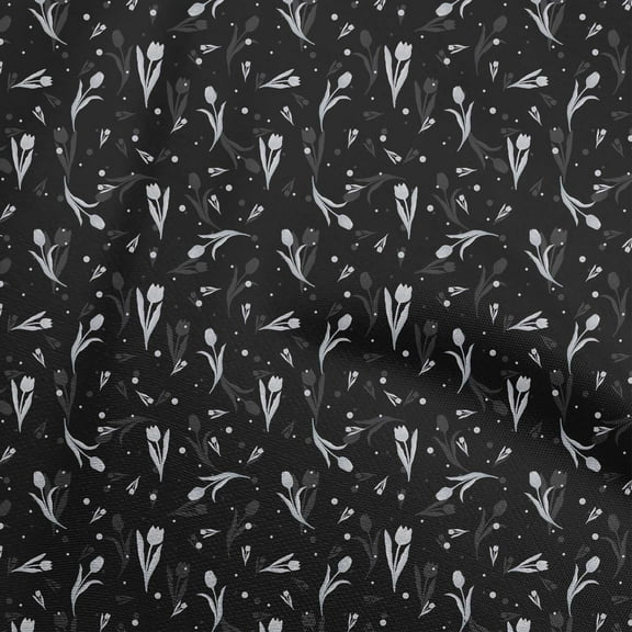 oneOone Polyester Lycra Black Fabric Florals Sewing Fabric By The Yard Printed Diy Clothing Sewing Supplies 56 Inch Wide