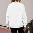 thumbnail image 6 of Oversized Sweatshirts Women Split Mock Crew Neck Plain Pullover Tops Long Sleeve Loose Casual Fall Winter Clothes (L, White), 6 of 7