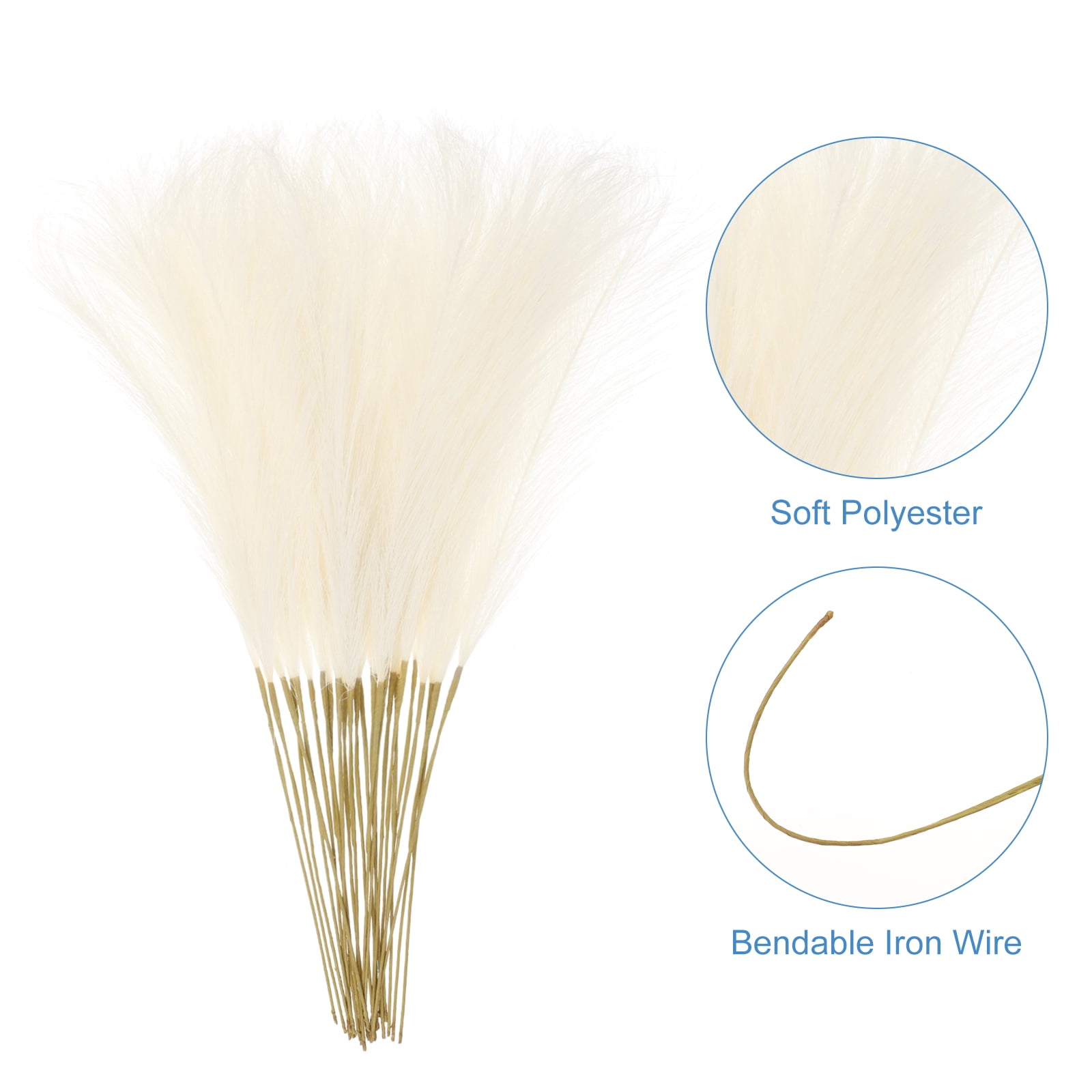 Unique Bargains Durable Faux Pampas Grass Artificial Fake Dried Grass Decor Beige
