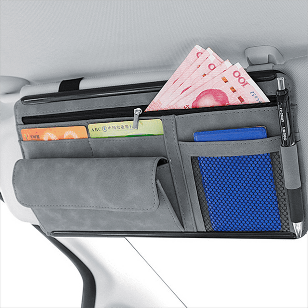 Holocky Car Truck Sun Visor Organizers with Zipper Car Interior Storage