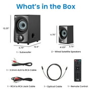 Acoustic Audio by Goldwood Bluetooth 2.1 Speaker System 2.1-Channel Home Theater Speaker System, with Optical/Aux/USB/SD Inputs Black (AA2172)