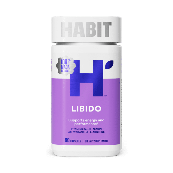 HABIT Libido Supplement, Supports Energy & Performance, Vitamin B6 & E, Ashwagandha, Maca, 60 Capsules