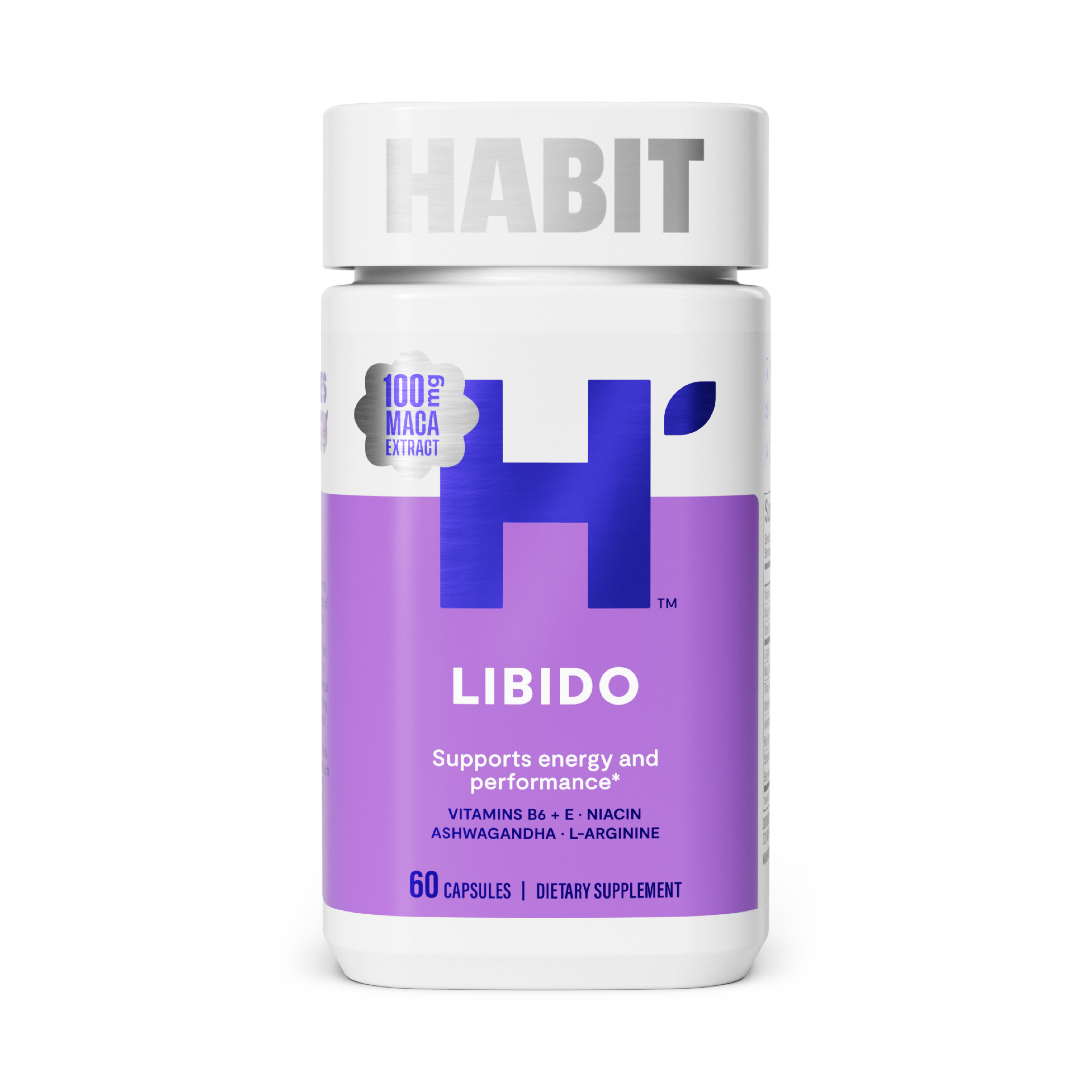 HABIT Libido Supplement, Supports Energy & Performance, Vitamin B6 & E, Ashwagandha, Maca, 60 Capsules