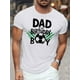 thumbnail image 1 of Camiseta gráfica de fútbol para papá del cumpleañero: camiseta informal de verano para hombre, blanca con estampado en negro y verde, manga corta, mezcla de algodón, lavable a máquina., 1 of 6