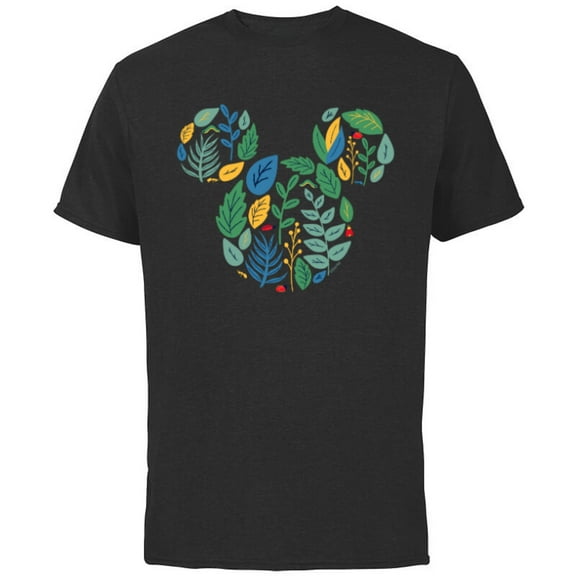 Disney Mickey Mouse Head Shape Icon Botanical Garden Spring - Short Sleeve Cotton T-Shirt for Adults - Customized-White