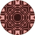 thumbnail image 1 of Ahgly Company Indoor Round Patterned Cherry Red Area Rugs, 7' Round, 1 of 6