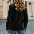 thumbnail image 7 of Lenpel Velvet Tops for Women Loose Vintage Long Sleeve V Neck Pleated Button down Shirts Dressy Casual Velour Blouses(Black,X-Large), 7 of 7