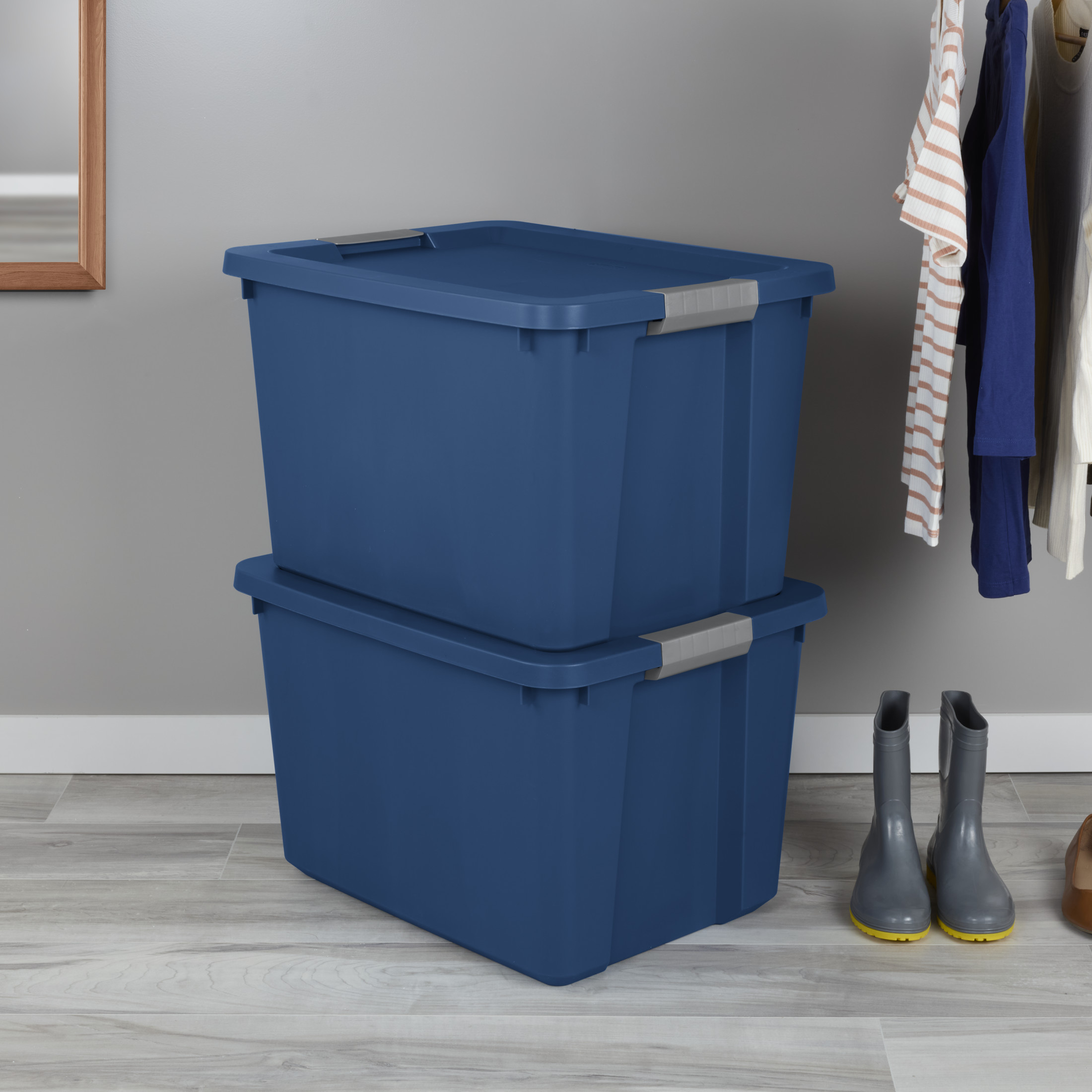 Sterilite 20-Gallon Latching Storage Tote, Blue, 6-Pack photo 4