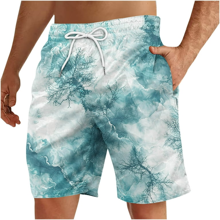 UVEASISHA Big and Tall Mens Swim Trunks Summer Trendy Tie Dye