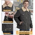 thumbnail image 7 of MANSDOUR Men's Winter Fleece lined Jacket Cotton Warm Sherpa Cargo Jackets Thermal Lapel Trucker Work Coat Dark Gray XXL, 7 of 7