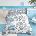 thumbnail image 2 of Manfei Blue Coral Starfish Seashell Full Size Comforter Sets for Kids Boys and Girls, Underwater World Bedding Sets, Reversible 3pcs, 1 Comforter and 2 Pillowcases, 2 of 6