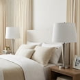 thumbnail image 2 of Metal Slim Cone Table Lamps for Home Decor - Decorative Light for Bedroom Nightstand, Living Room, and Bedside - Accent Lamp for Office and Study Room - Set of 2, 25", Silver & Metallic, 2 of 11